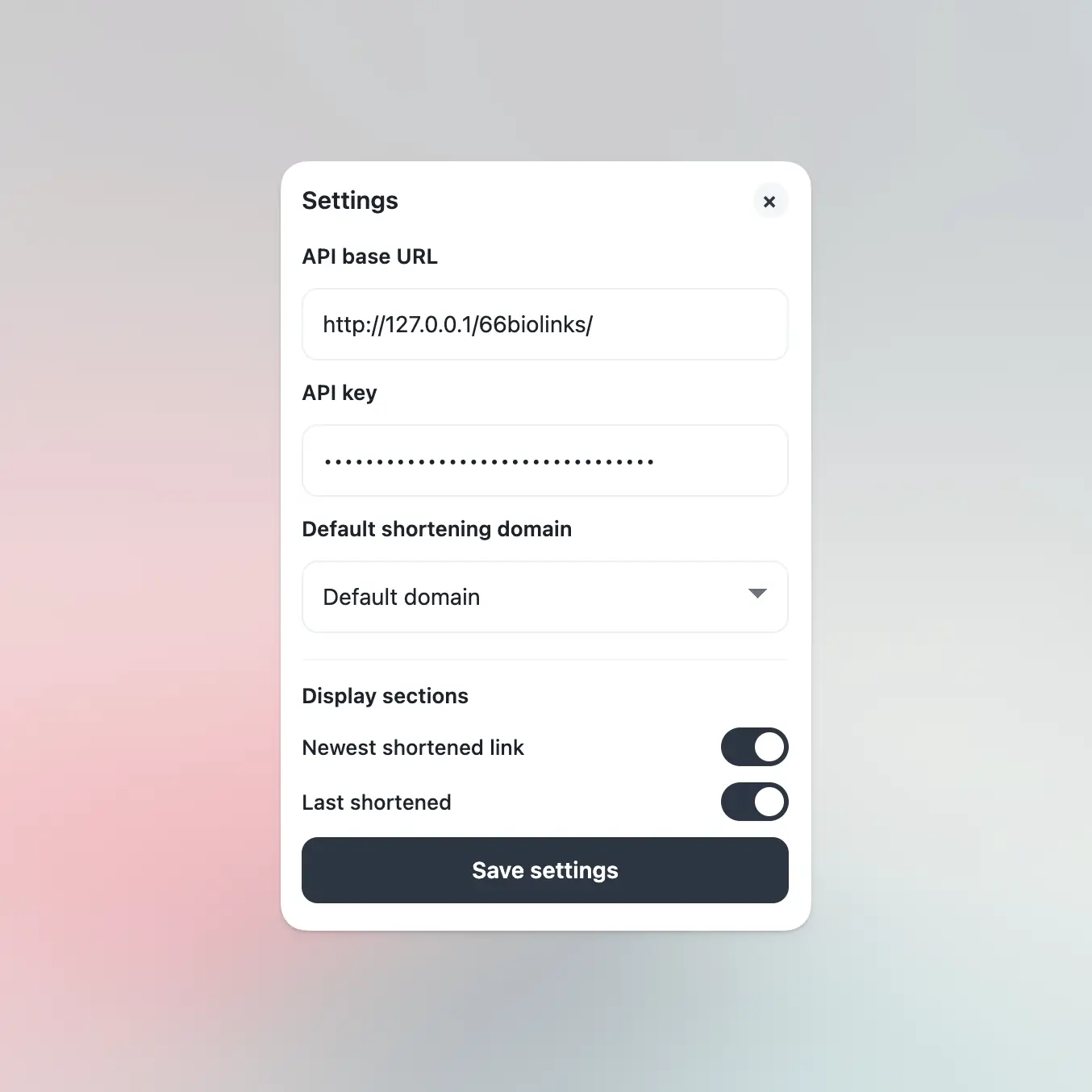 Chrome 扩展设置部分截图