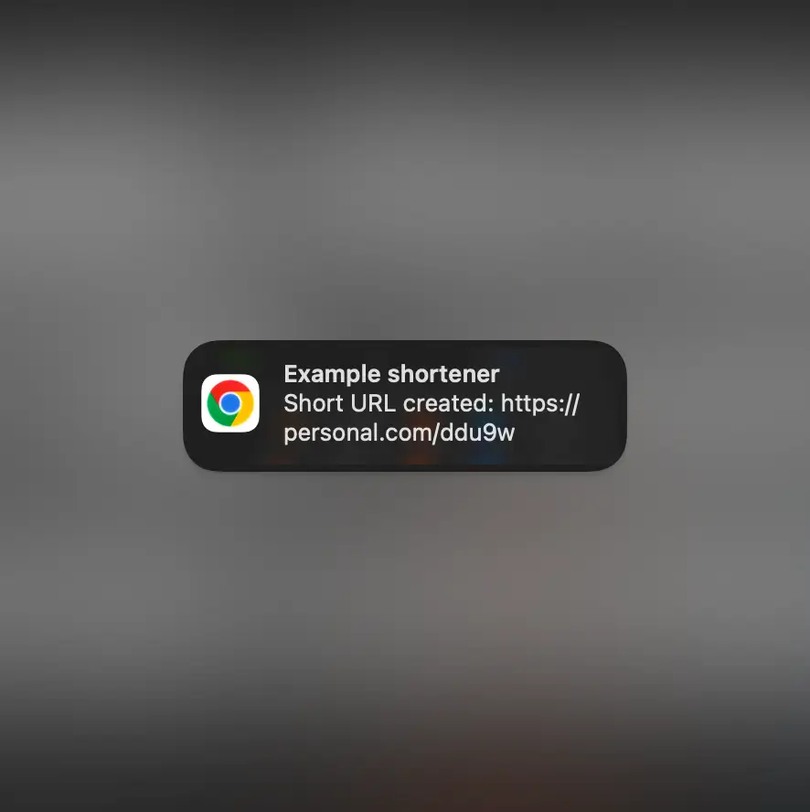 Chrome 扩展通过快捷键缩短的网页推送通知截图